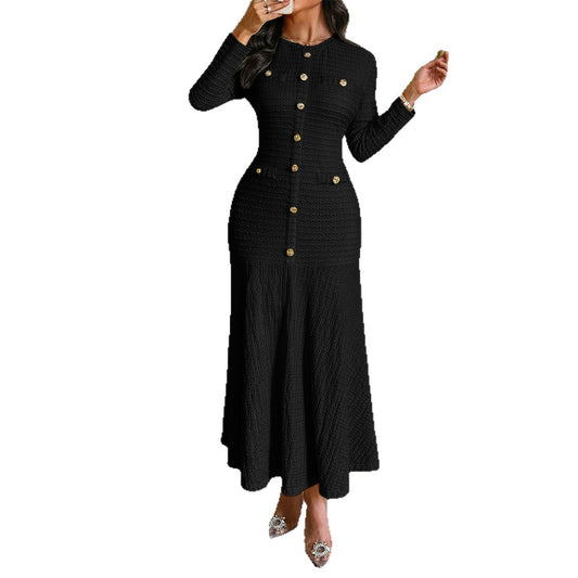 Women's Elegant Style Sleeve Solid Color Maxi Dresses