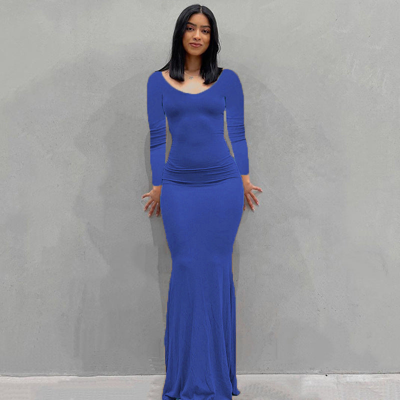 Classy Women's Long Casual Long-sleeved Home Dress