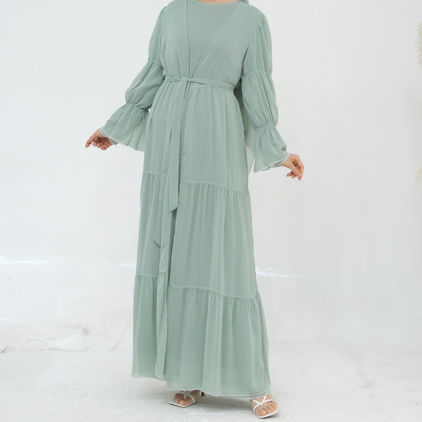 Turkey Encounter Elegant Chiffon Wrinkle Two-piece Dresses