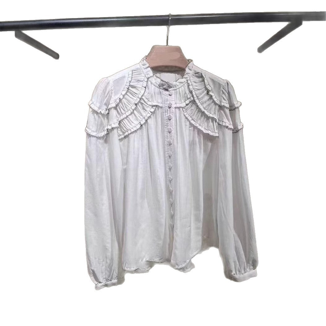 Layered Design Stand Collar Long Sleeve Shirt Suits
