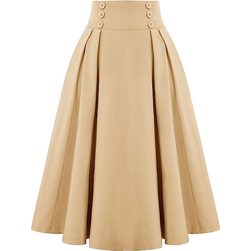 Pocket High Waist Casual A- Line Skirts