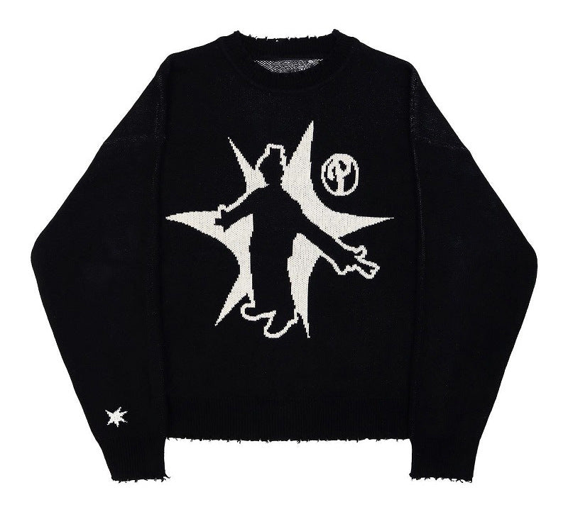 Women's & Men's & Street Knitted Gothic Printed Pullover Sweaters