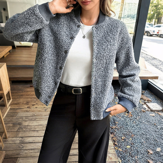 Women's Glamorous Leisure Holiday Button Long-sleeved Coats