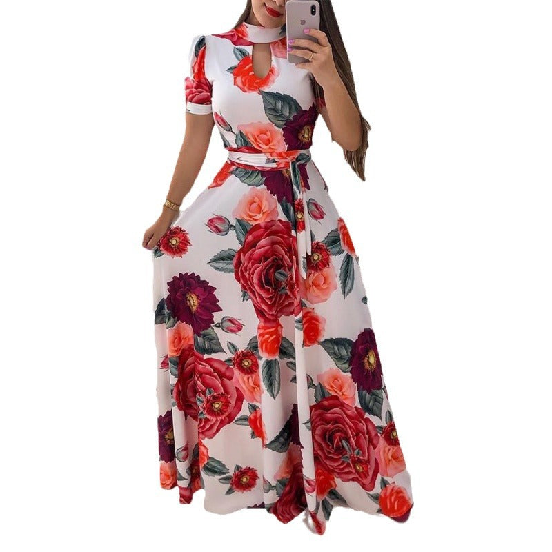 Sexy Fashion Digital Printing Style Large Dress