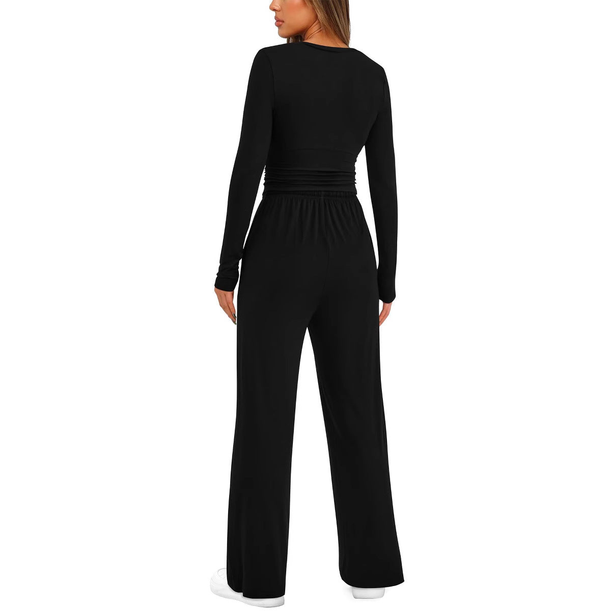 Versatile Women's Long Sleeve Solid Color Fashion Casual Suit