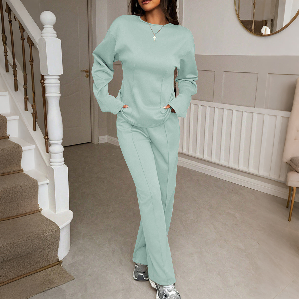 Cool Classic Women's T-shirt Trousers Two-piece Fashion Casual Suit