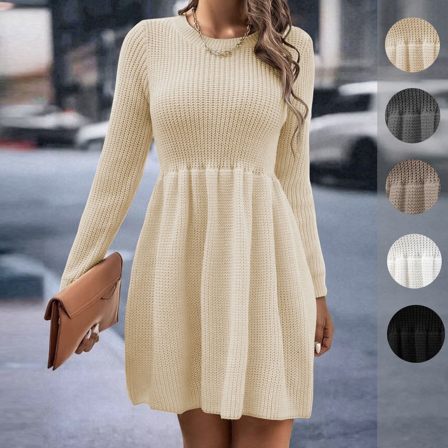 Beautiful Women's Solid Color Style Clothes Dress