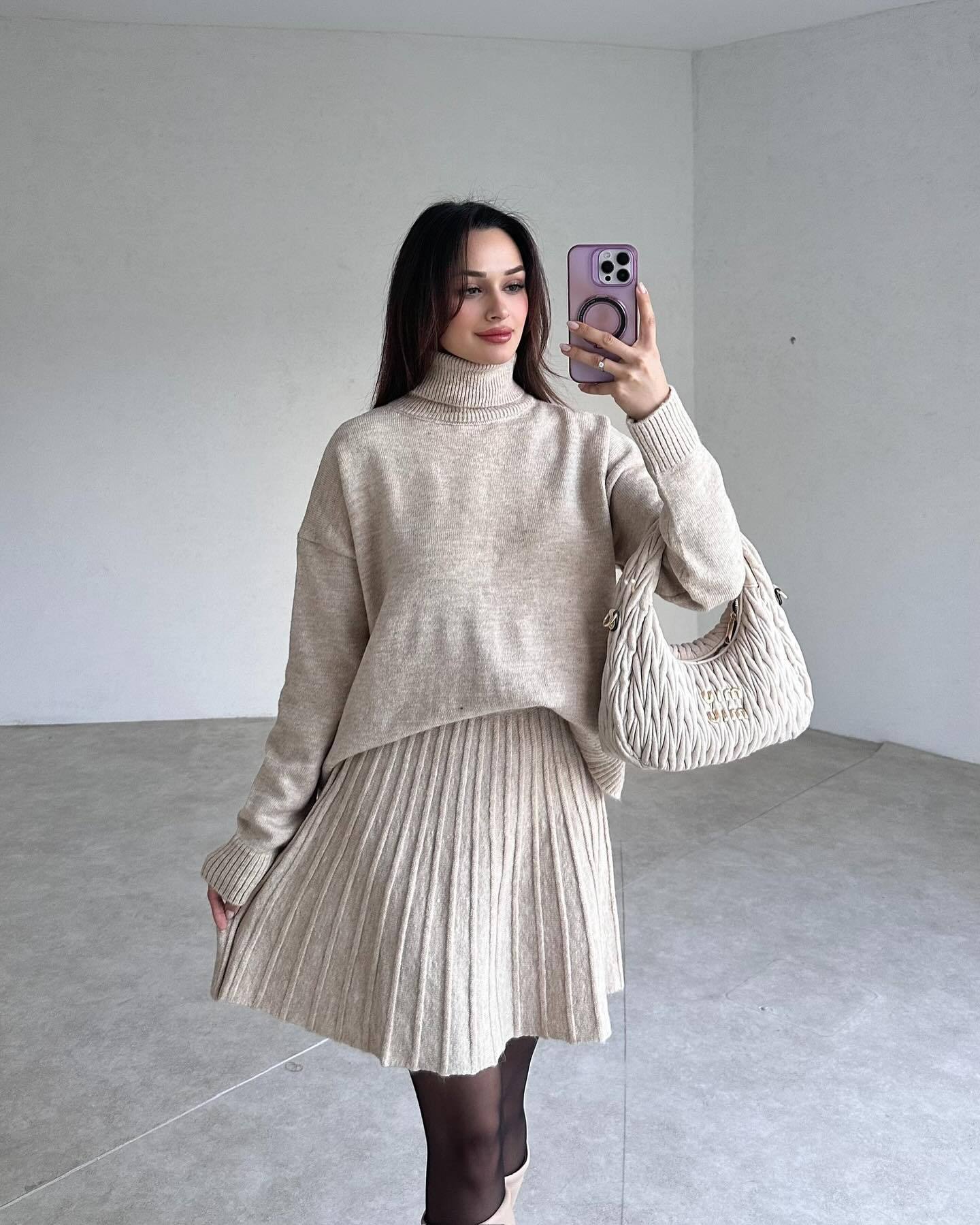 Autumn Solid Color Round Neck Loose Suits