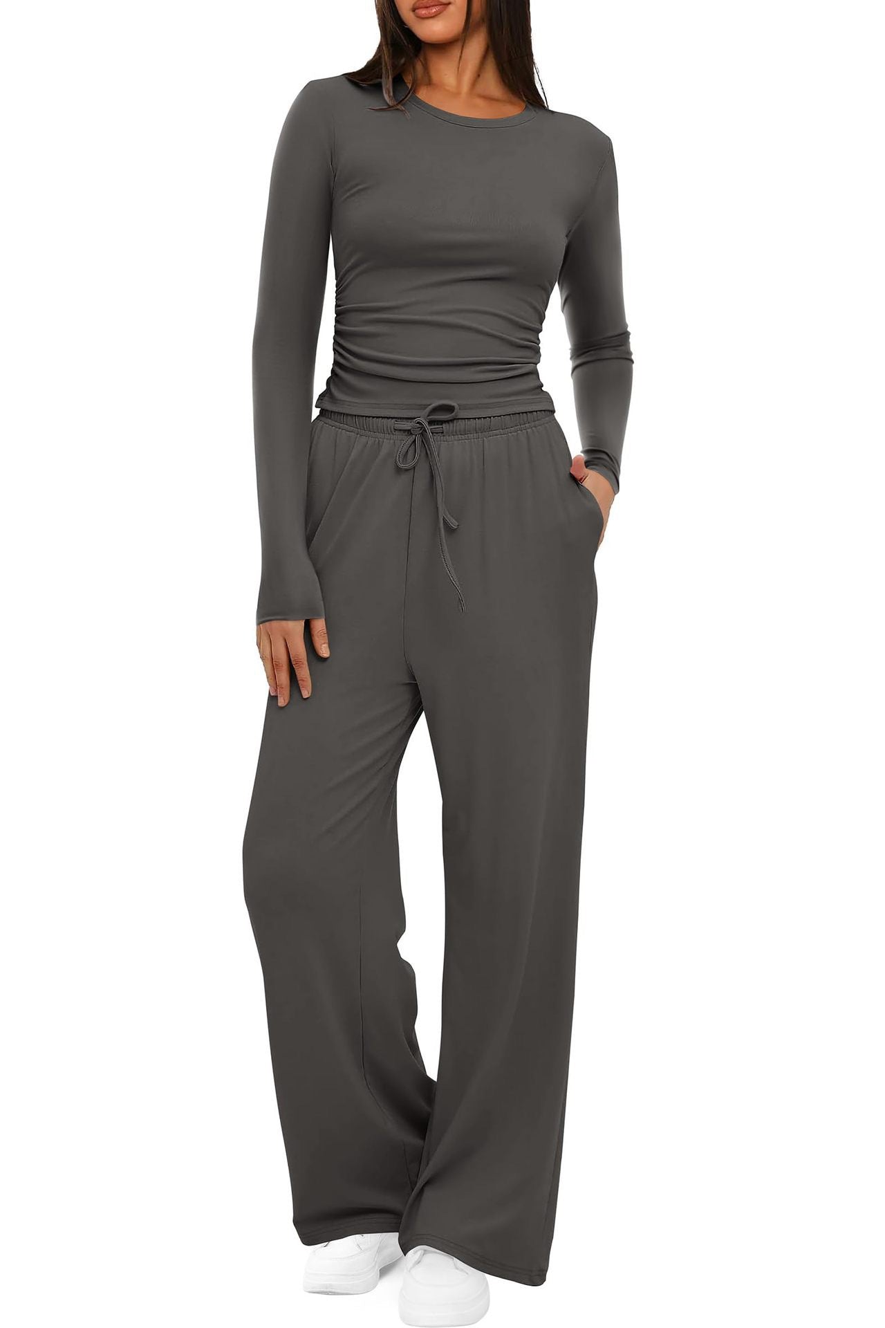 Fashion Women's Asymmetric Design Long-sleeved Sportswear Fashion Casual Suit