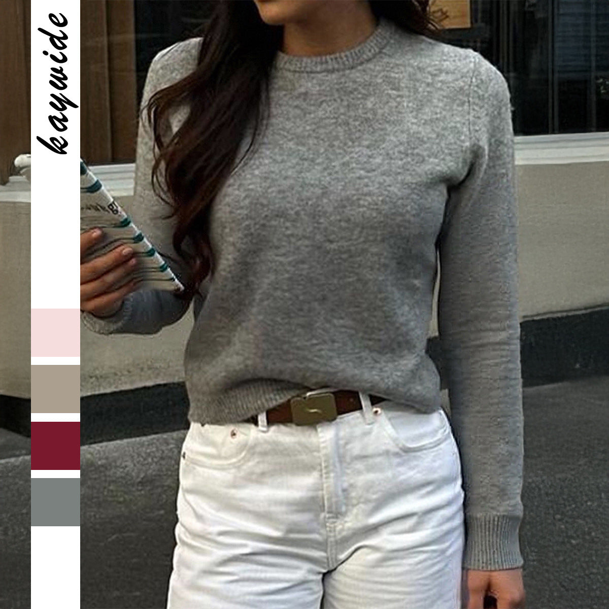 Women's Casual Woolen Long-sleeved Bottoming Shirt Sweaters