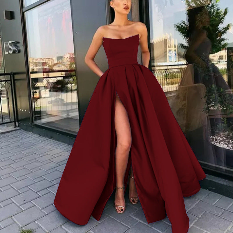Dress Performance Sexy Tube Split Long Wedding Dresses