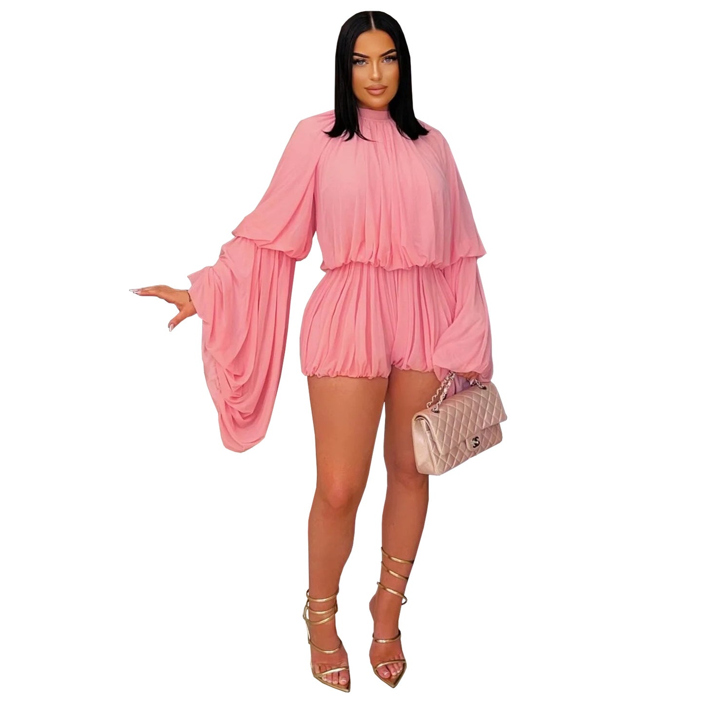 Women's Fashion Wear Casual Pleated Solid Color Suits