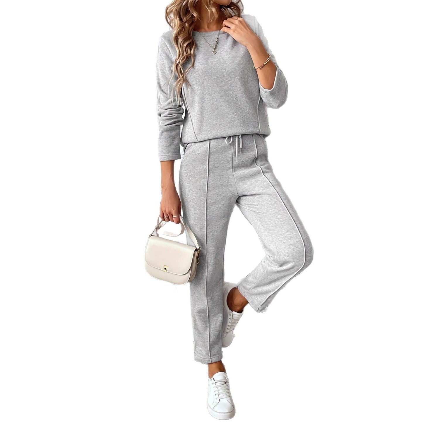 Glamorous Women's Autumn Round Neck Straight Fashion Casual Suit