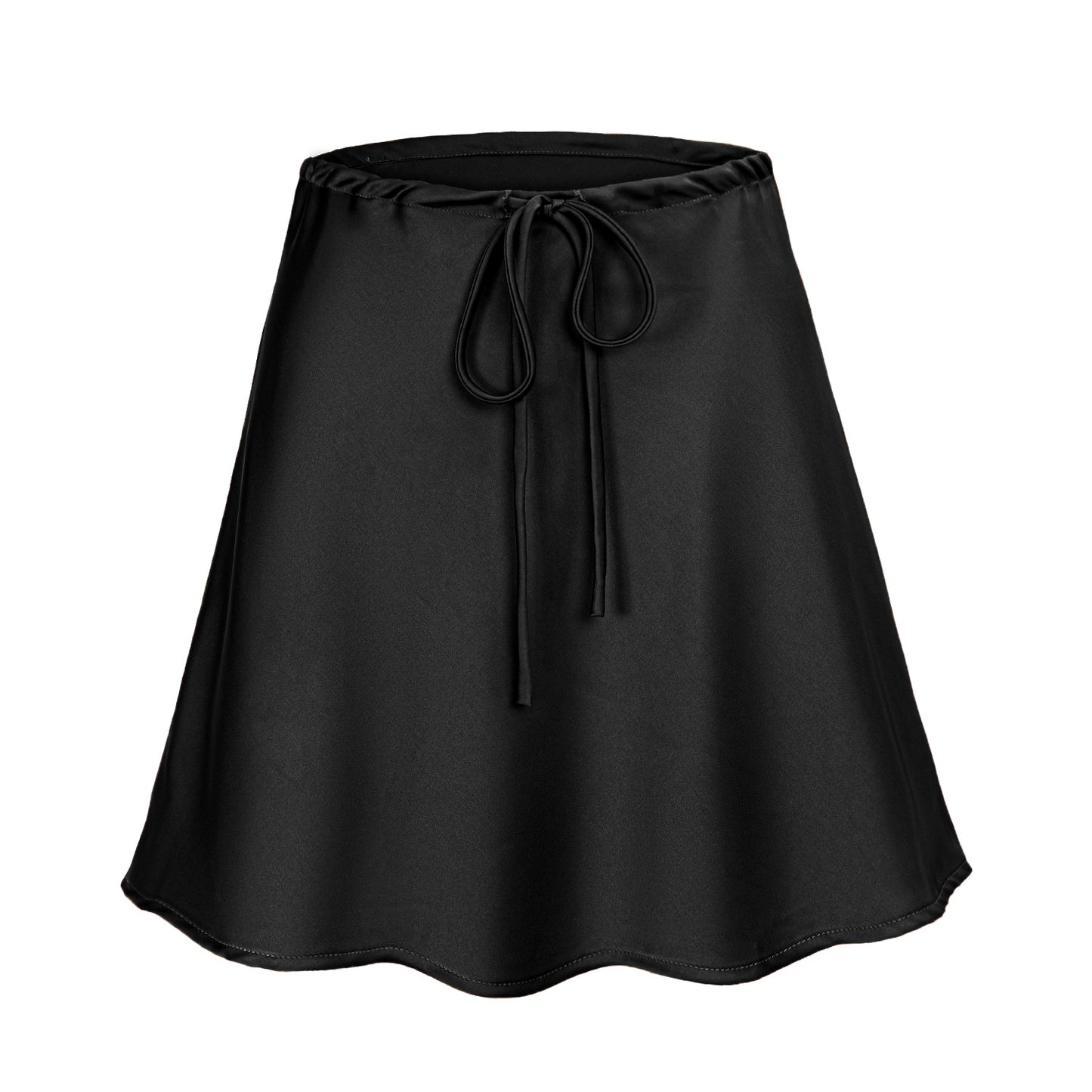 Women's Satin Drawstring Lace Casual Summer Solid Skirts