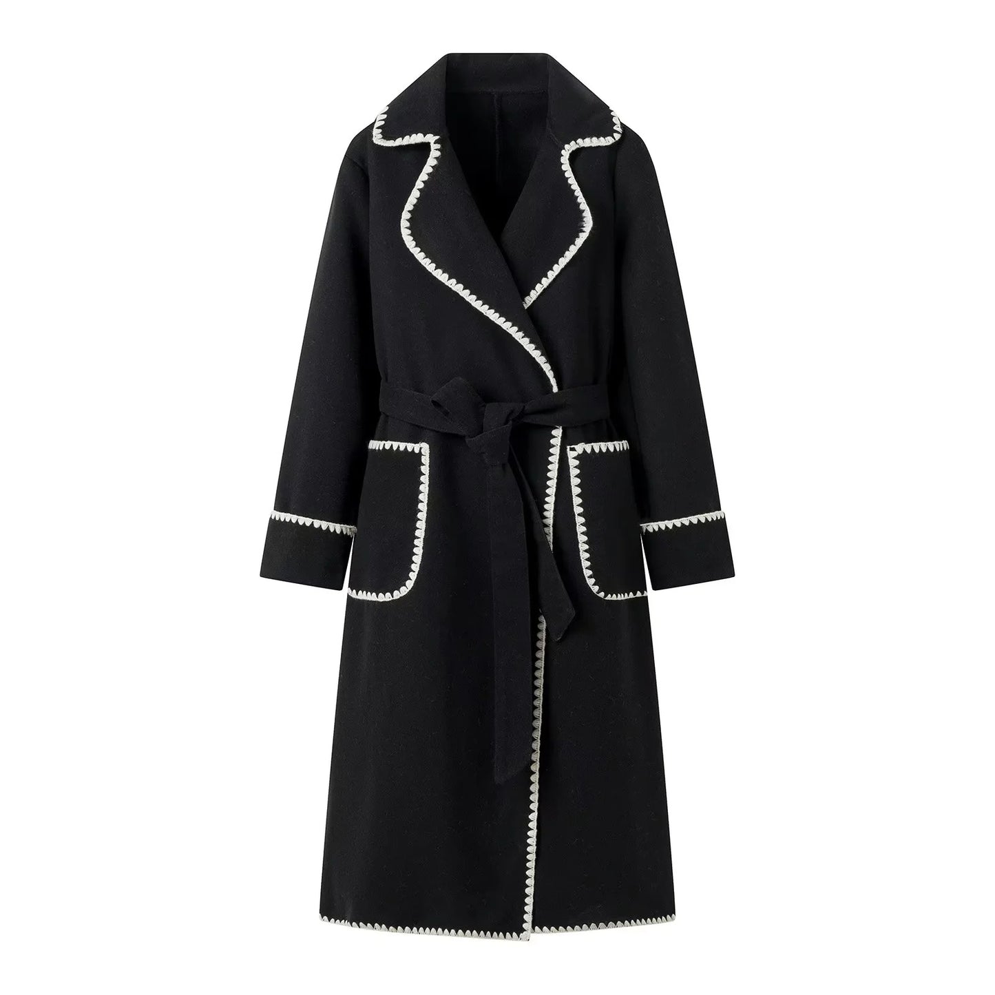 Women's Warm Long Sleeves Lapel Woolen Coats