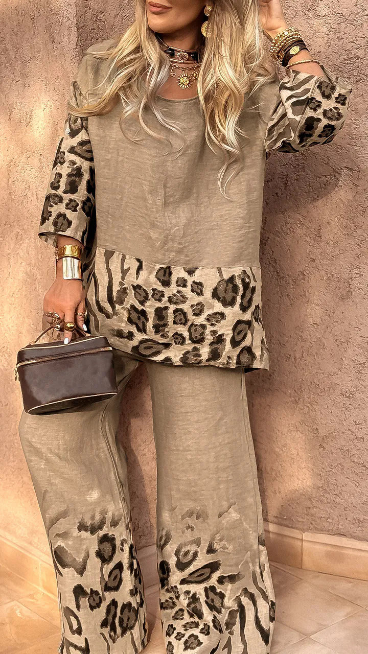 Women's Floral Print Mid-length Sleeves High Waist Suits
