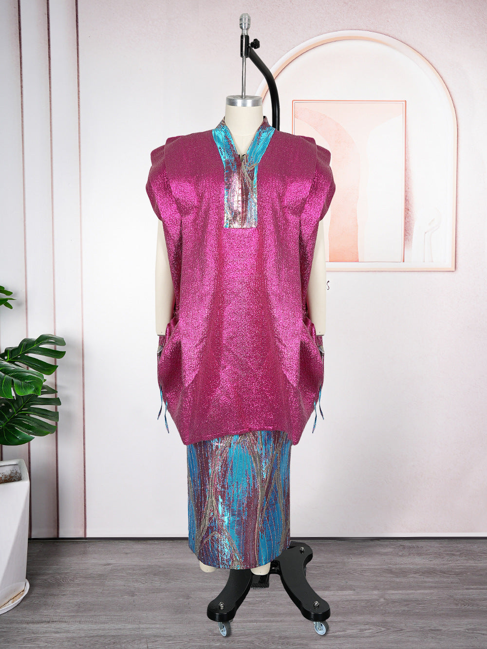 Women's Wear Fashion Robe Mid-length Dress Set Suits