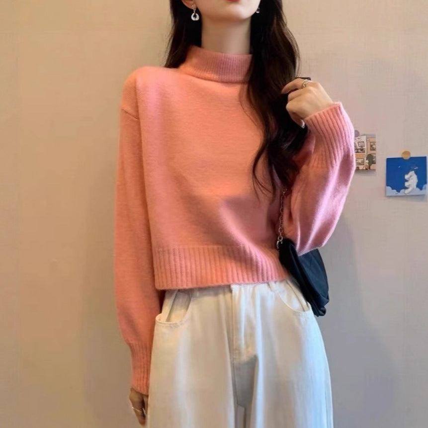 Women's Turtleneck Loose Soft Glutinous Knitted Bottoming Tops