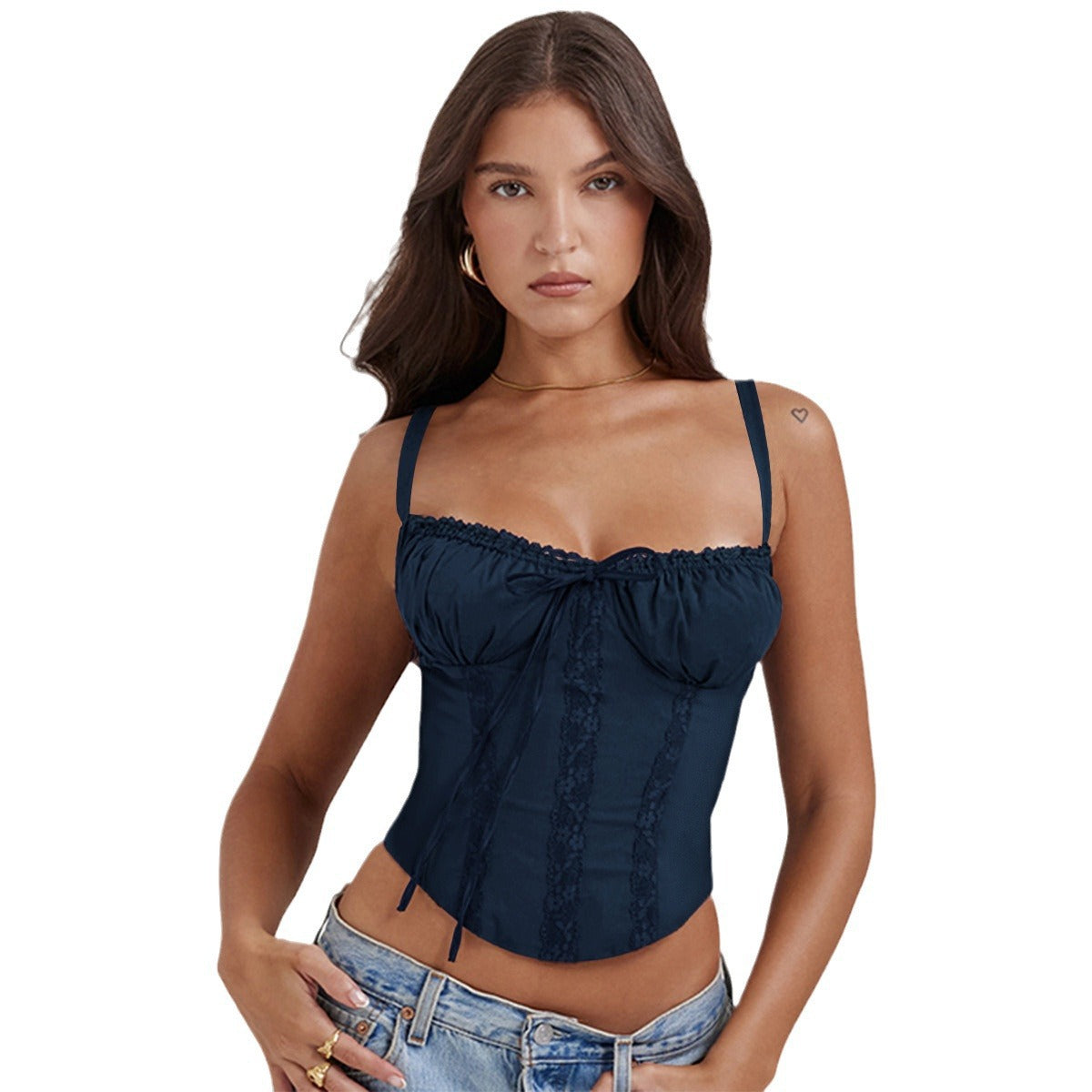 Women's Summer Lace Stitching Strap Sexy Hot Tops