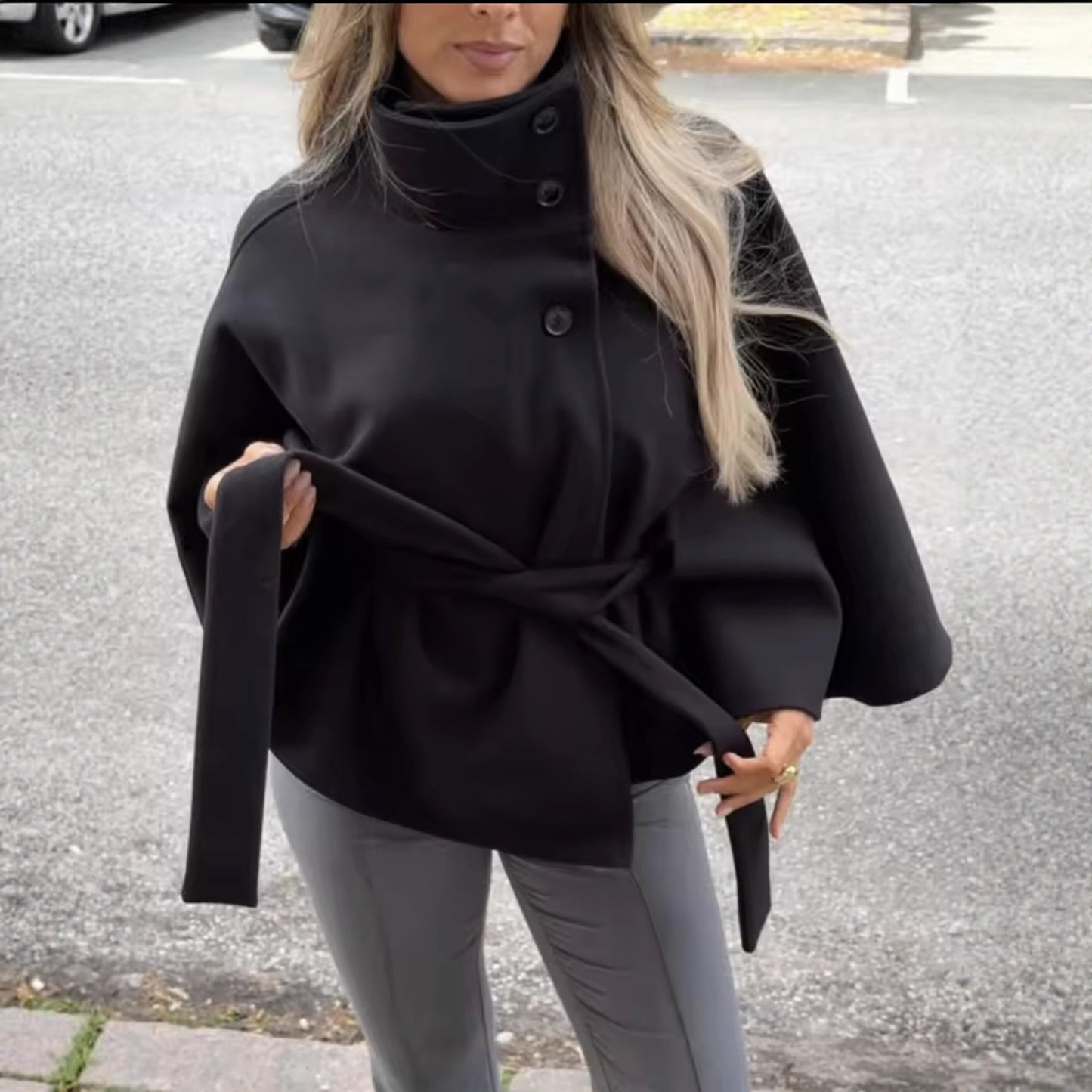 Women's Fashion Loose Lapel Bathrobe Belt Coats