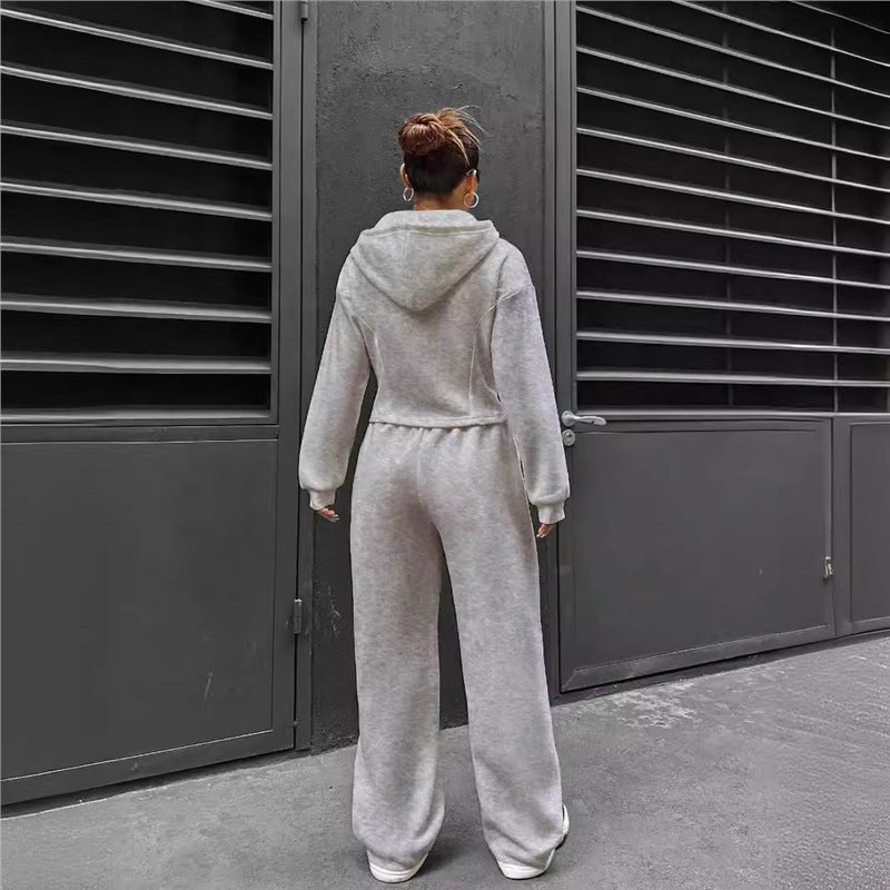 Popular Casual Versatile Women's Hooded Two-piece Fashion Casual Suit
