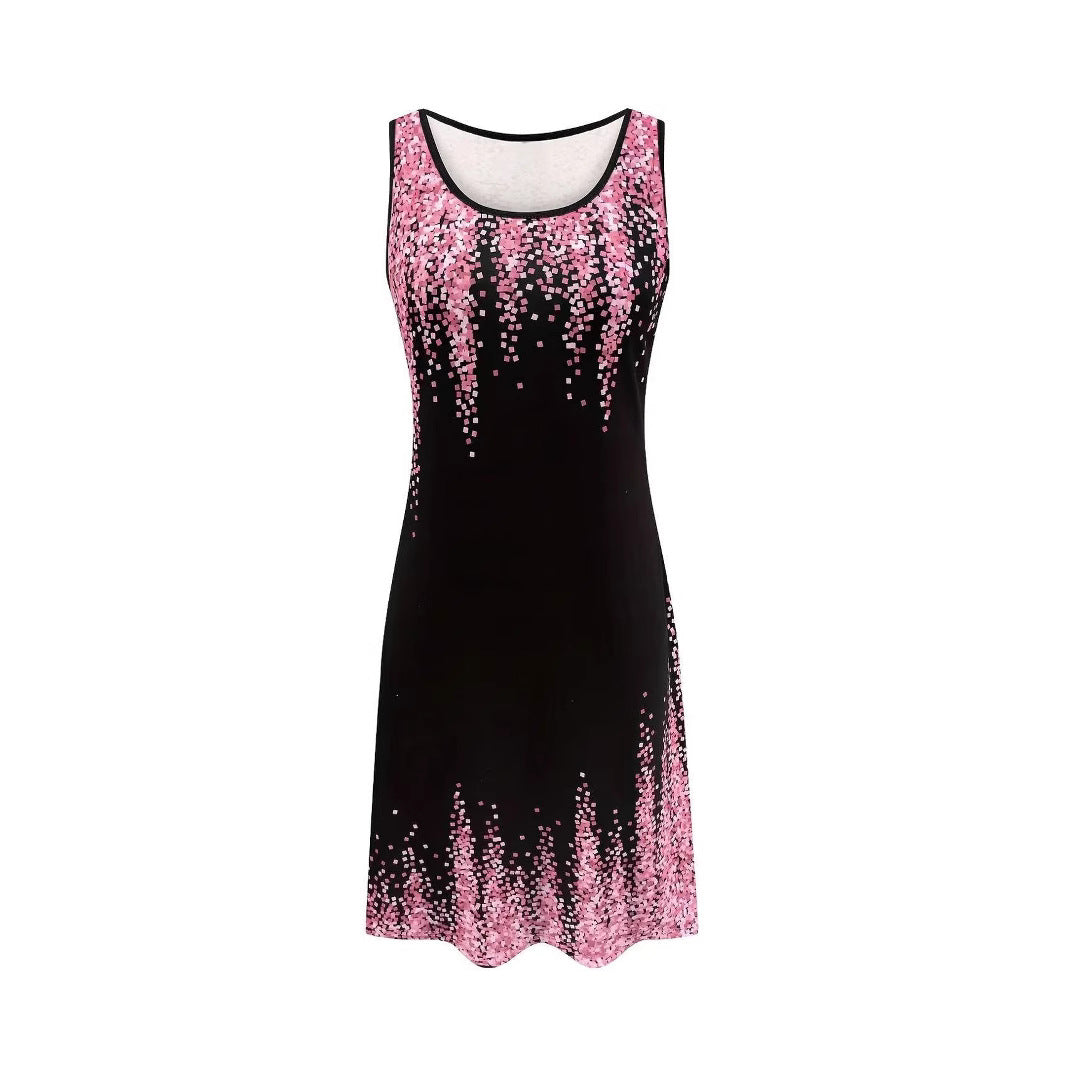 New Fashion Sleeveless Butterfly Gradient Printing Dress