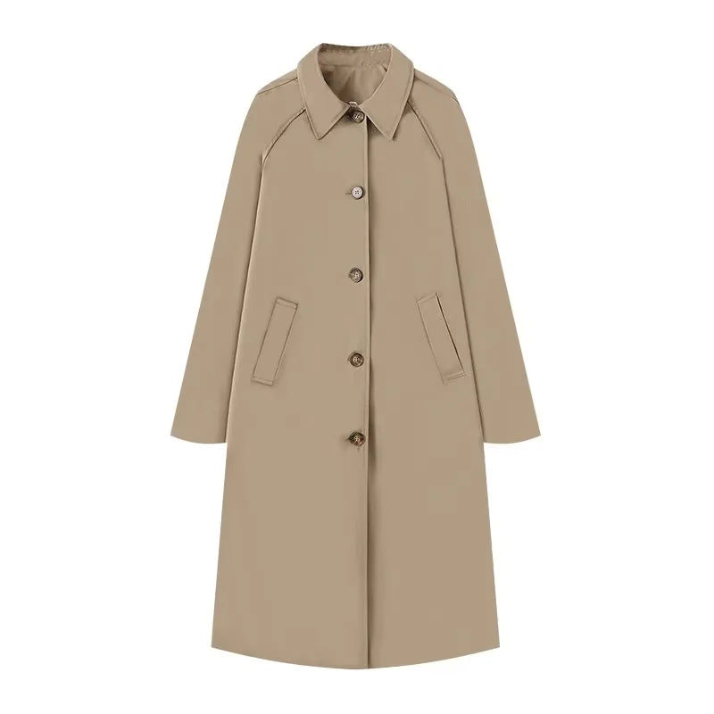 Women's Elegant Lapel Single Breasted Trench Tooling Coats