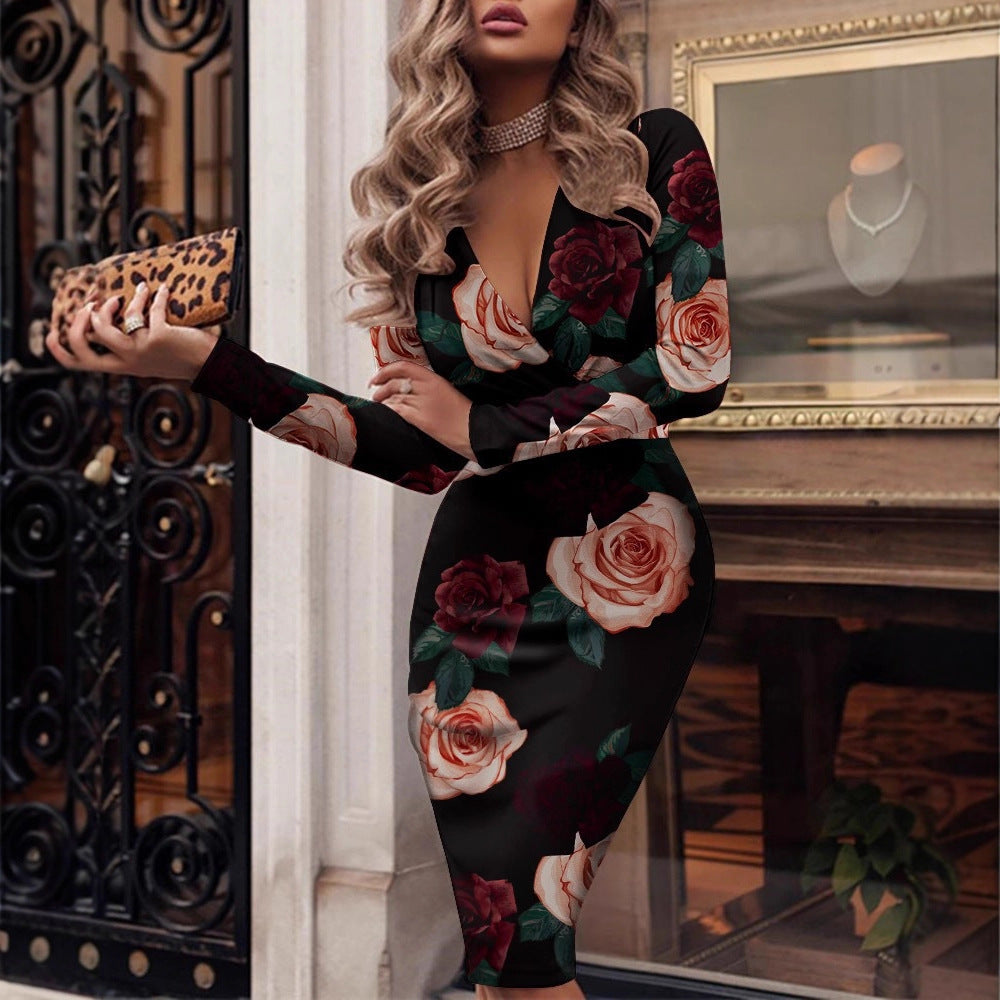 Women's Sexy Long Sleeve Hip Printed Clothing
