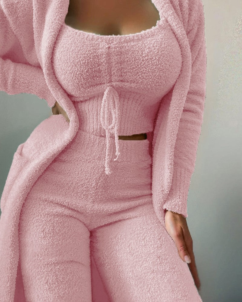 Charming Versatile Women's Winter Plush Pajamas Fashion Casual Suit