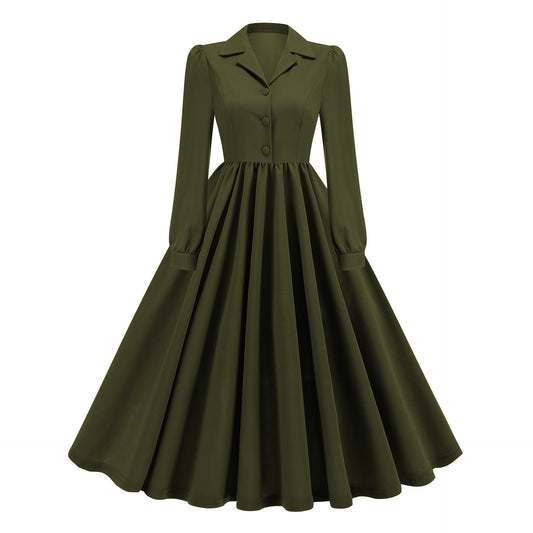 Women's Sleeve Autumn Retro French Style Commuting Dresses