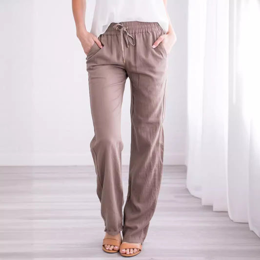 Women's Solid Color Loose Fashion Casual Trousers Pants