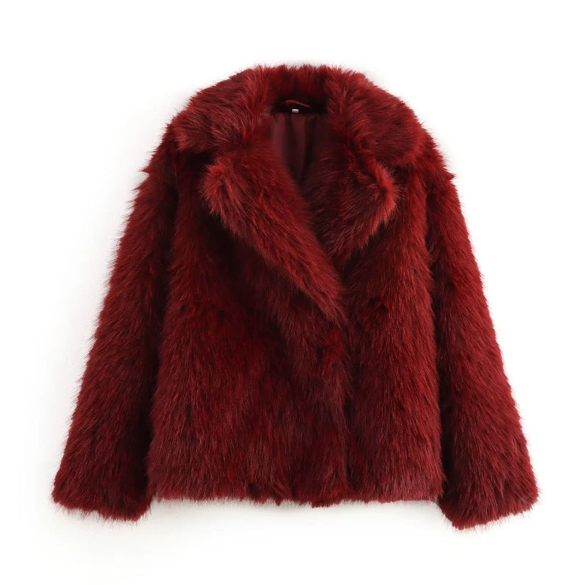 Women's Winter Fashionable Elegant Artificial Fur Coats
