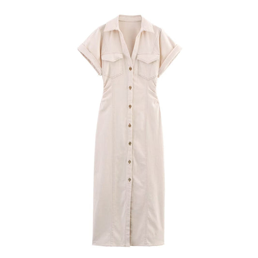 Z Summer Midi Slim Denim Dress Dresses