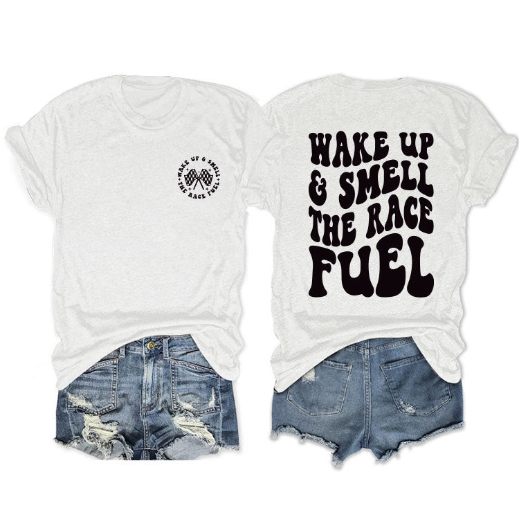 Duplex Printing Round Neck Sleeve Loose Shorts