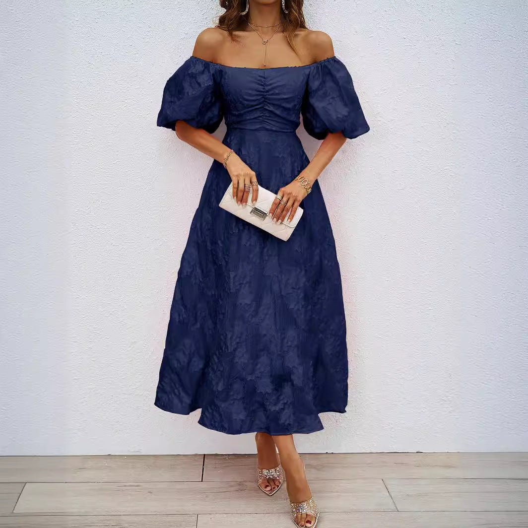 Women's Summer French Style Pettiskirt Puff Sleeve Dresses
