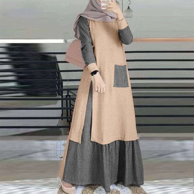 Women's Polyester Pullover Long Sleeve Round Neck Dresses