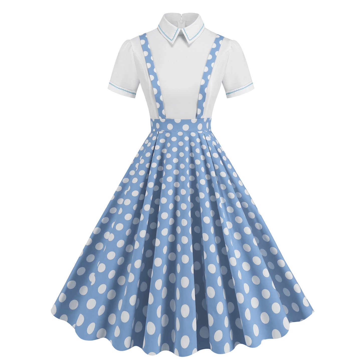 Women's Elegant College Polka Dot Graphy Large Swing Dress Dresses