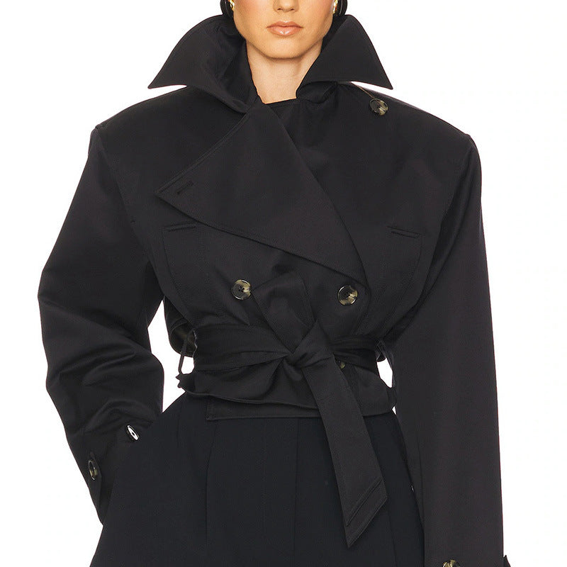 Women's Style Temperament Long Sleeve Solid Color Coats