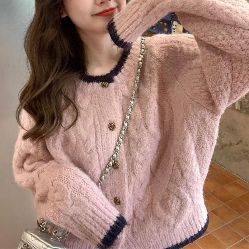 Women's Korean Style Round Neck Outer Wear High-grade Idle Women's Sweater