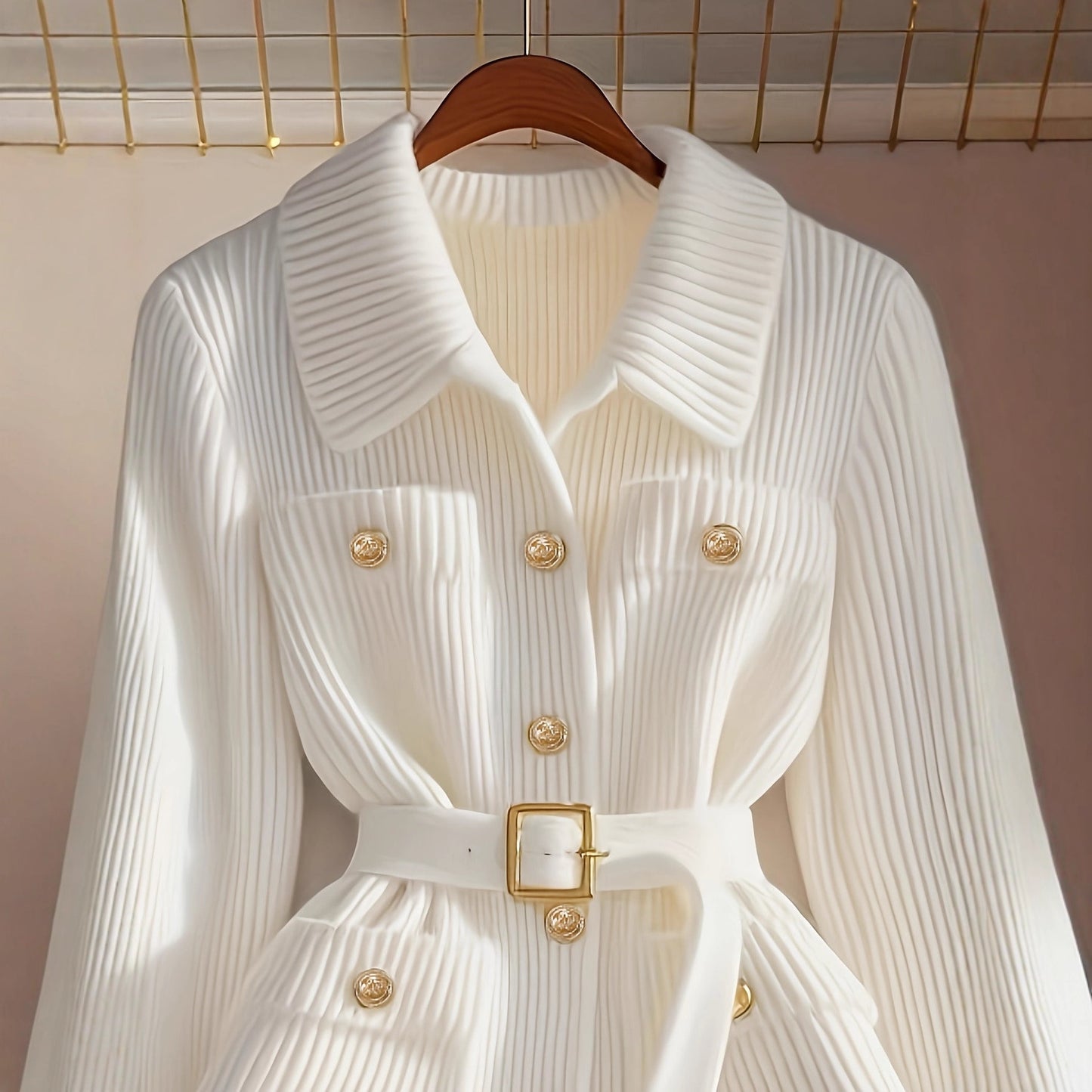 Women's Elegant Casual Solid Color With Belt Thickened Women's Sweater