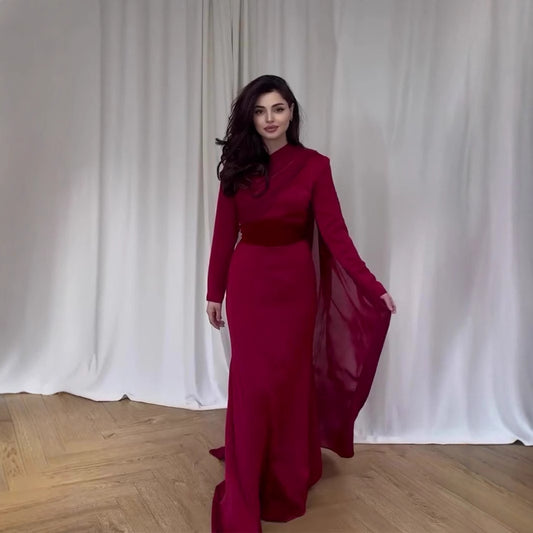 Stylish Temperament Long Sleeves Stitching Design Dresses