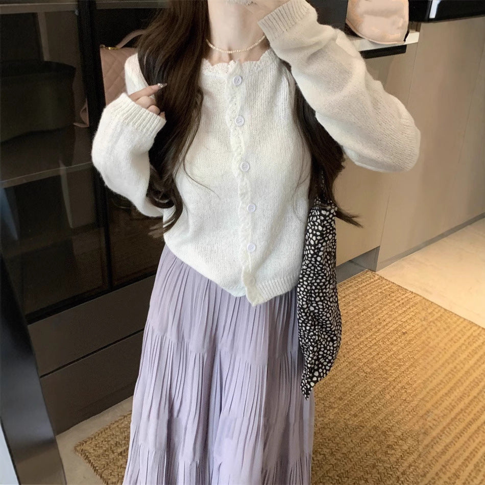 Women's Round Neck Korean Dopamine Gentle Women's Sweater