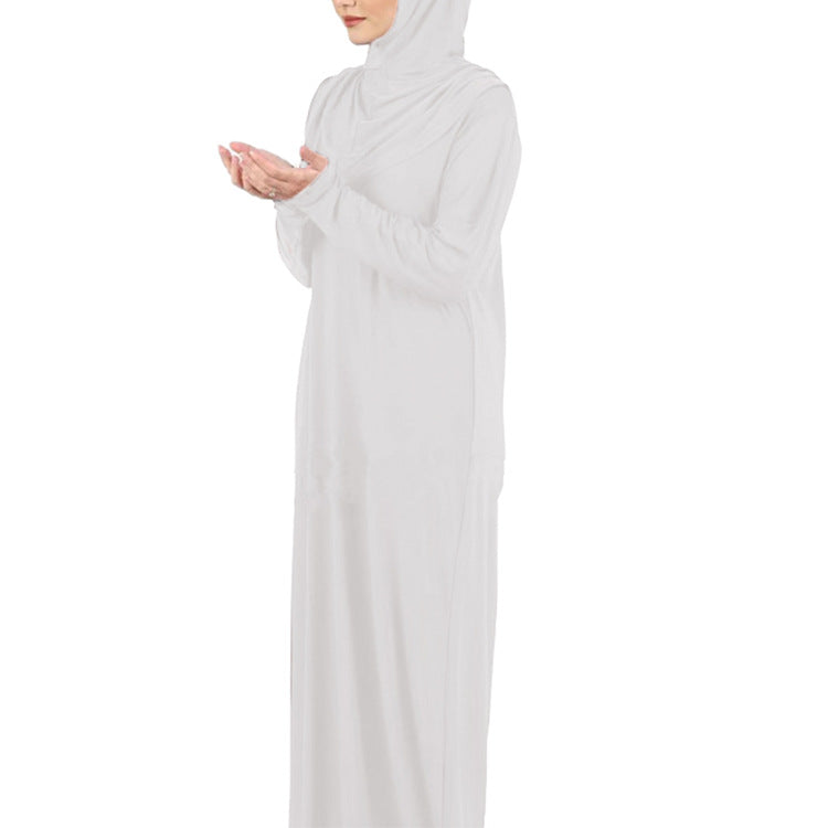 Charming Classic Solid Color Hooded Stitching Dress