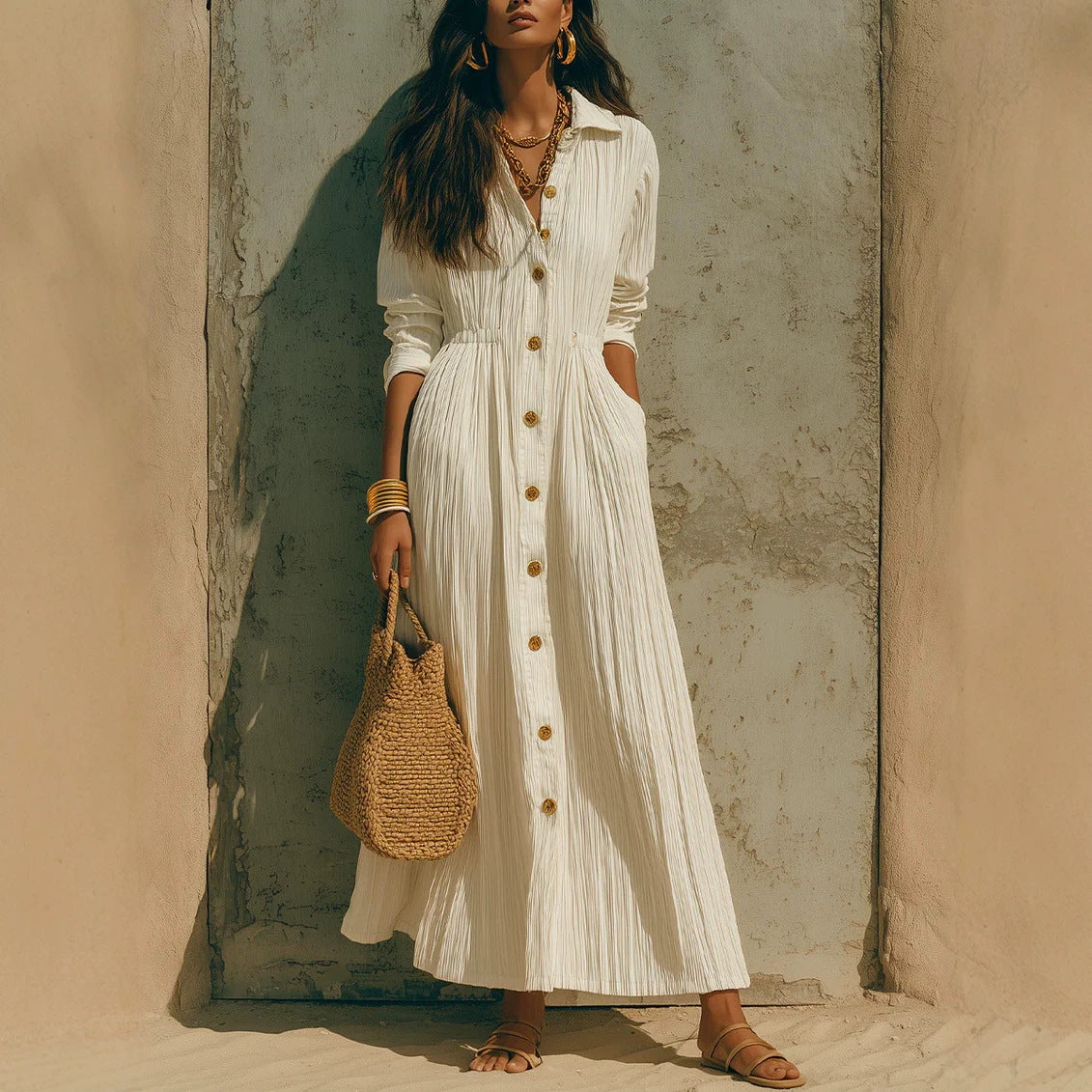 Women's Autumn High-grade White Long Loose Plus Size