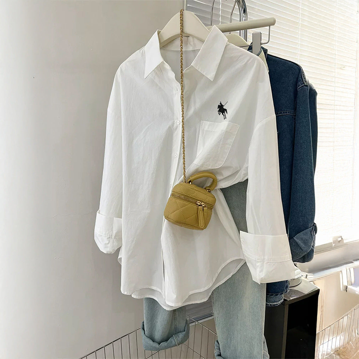 Women's Casual Minimalist Long Sleeve Button Solid Blouses