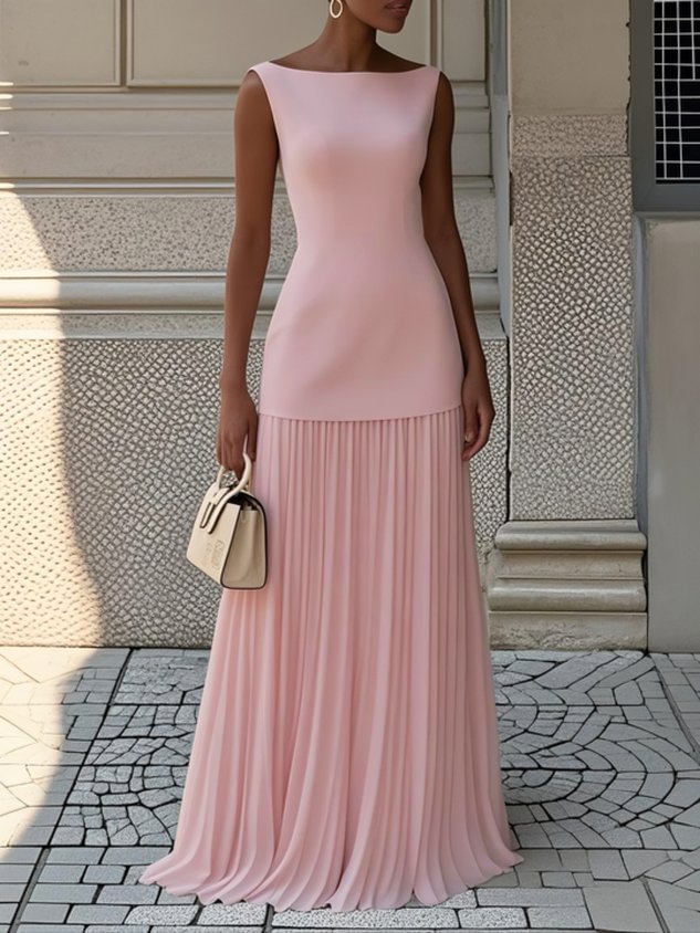 Women's Solid Color Sleeveless Knitted Sexy Slim Dresses