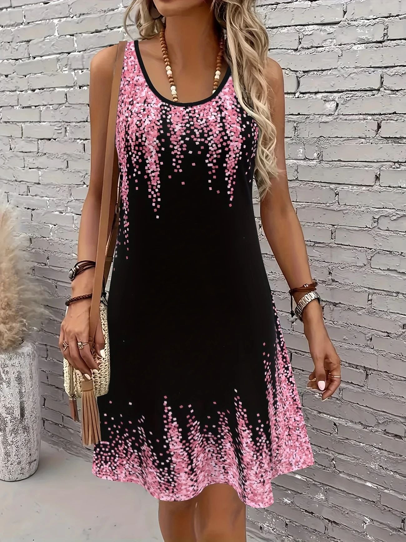 New Fashion Sleeveless Butterfly Gradient Printing Dress