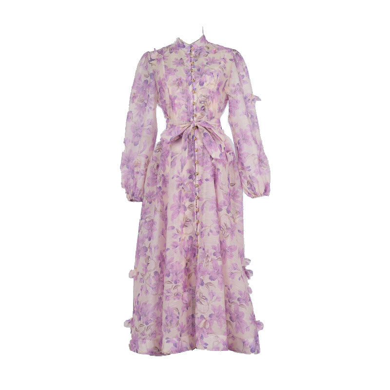 Catwalk Design Sense Hanging Flower Long Dresses