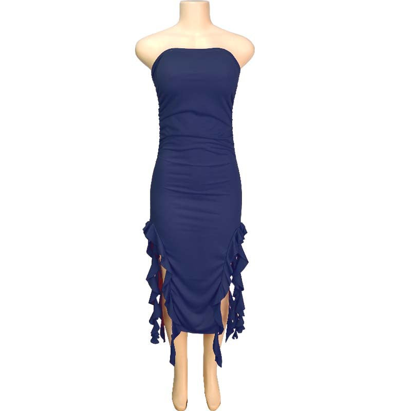 Women's Fashion Sexy Personalized Chest Wrap Irregular Dresses