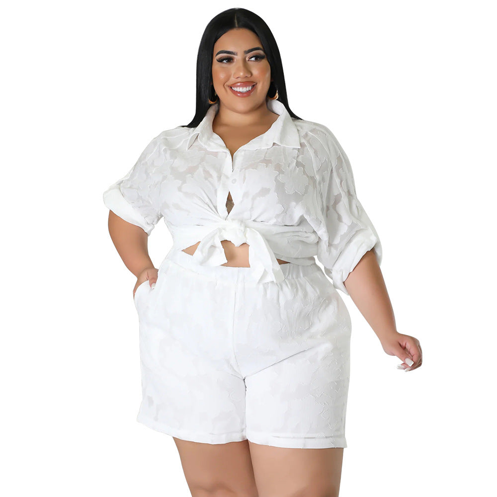 Women's Charming Comfortable Chiffon Jacquard Two-piece Suits